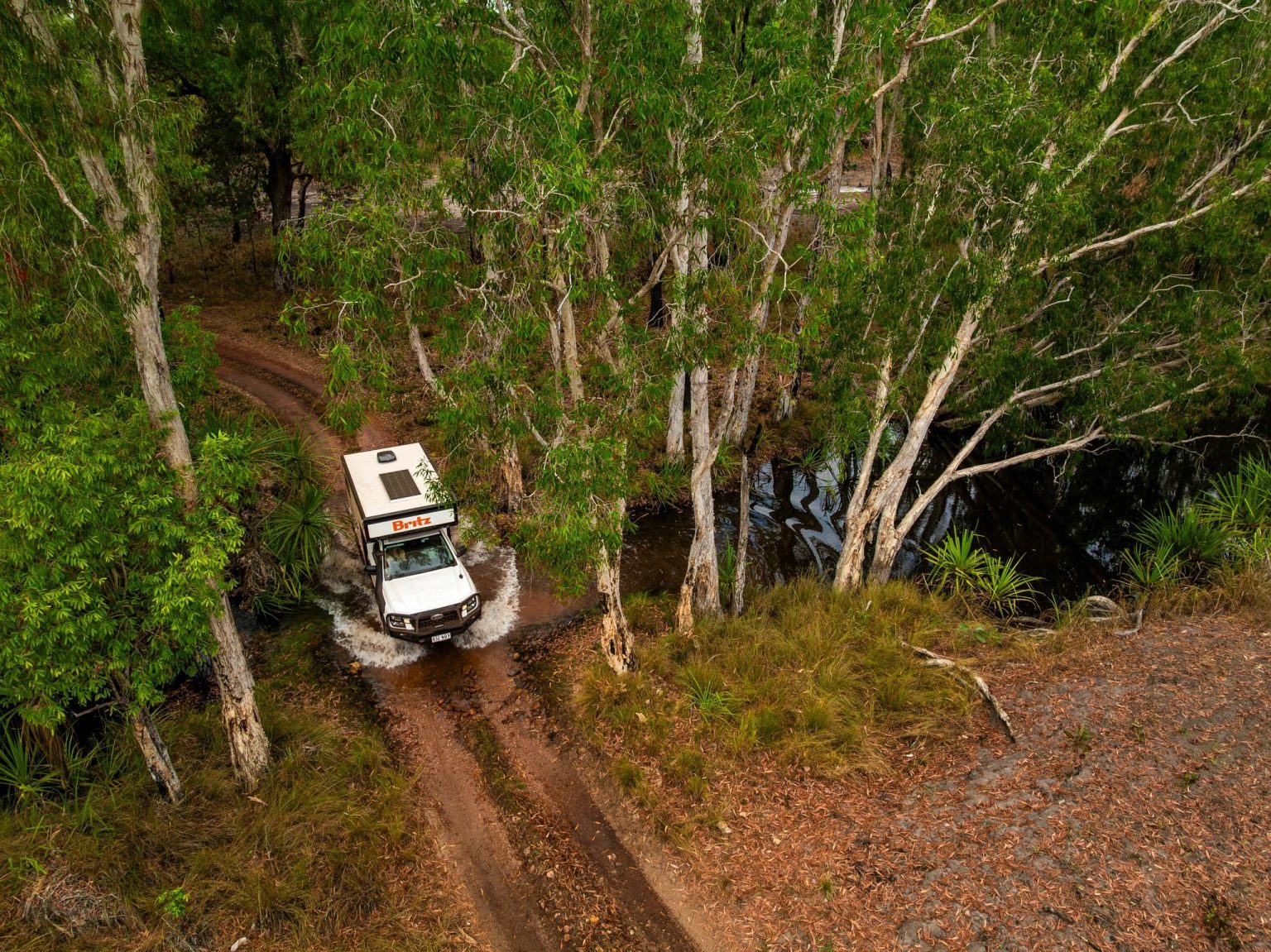 A Britz Maverick 4WD on the road in Northern Territory
