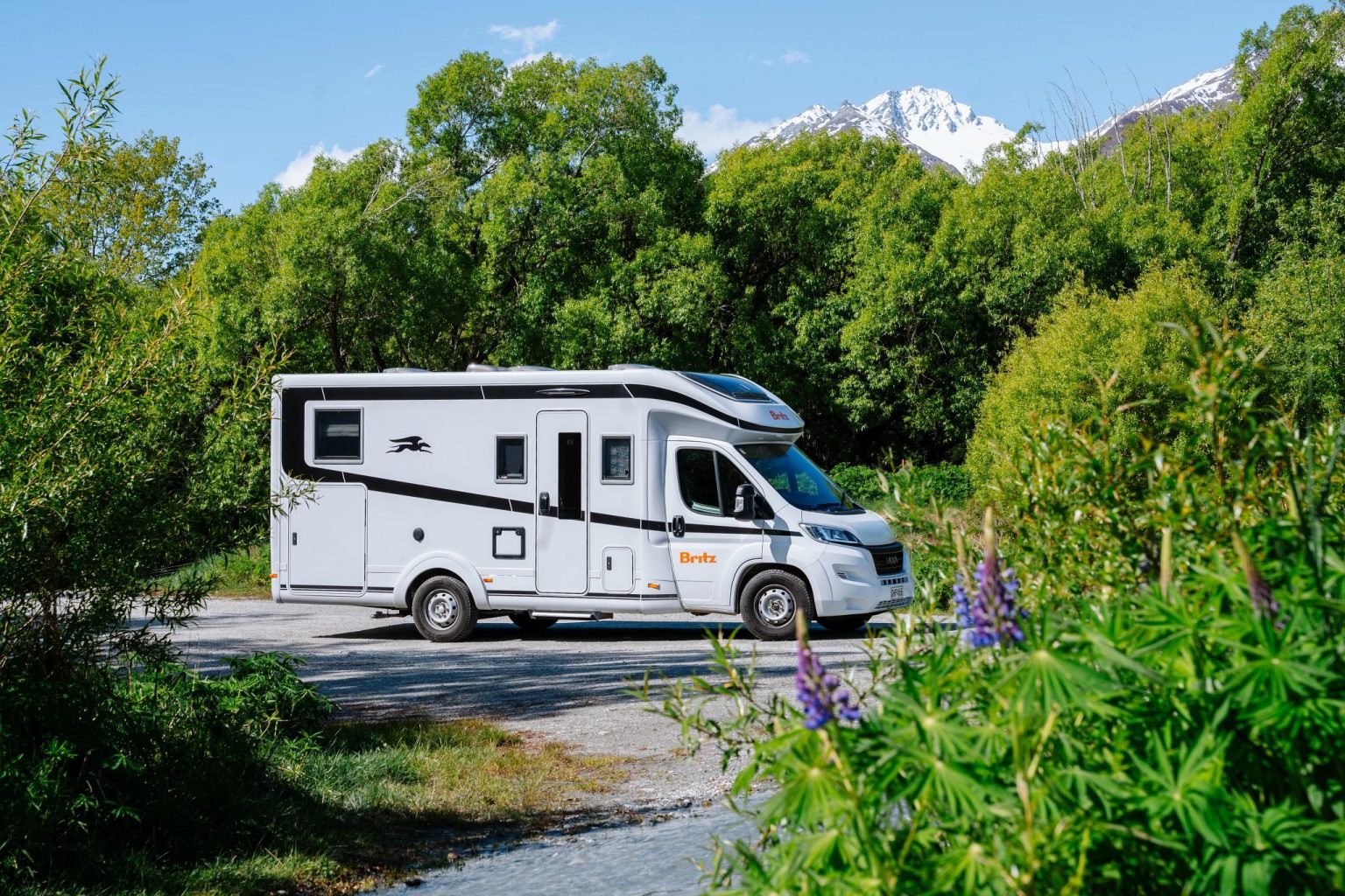 A Britz Wanderer campervan at Glenorchy, South Island, New Zealand