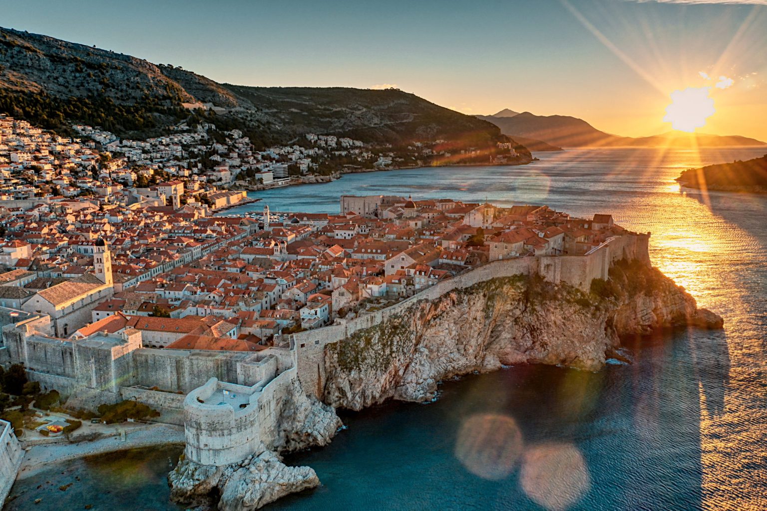 Dubrovnik's old town and city walls above the Adriatic