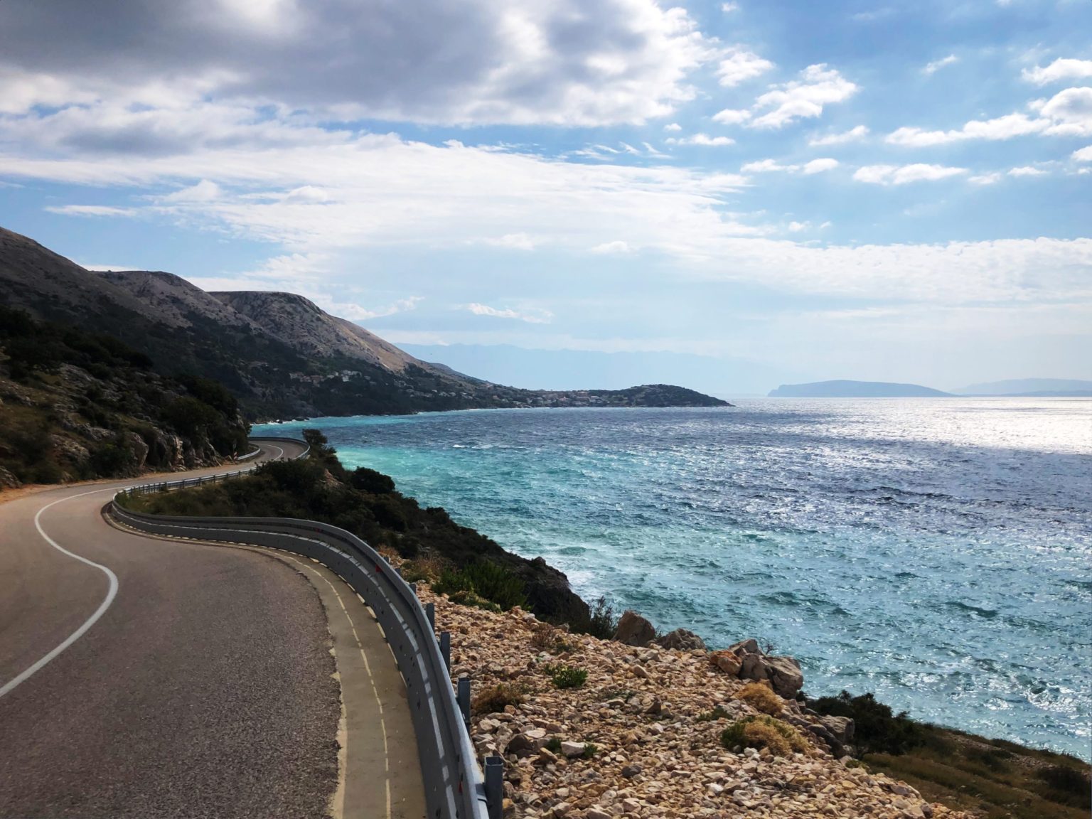 Coastal road above Baška on the island of Krk, Croatia