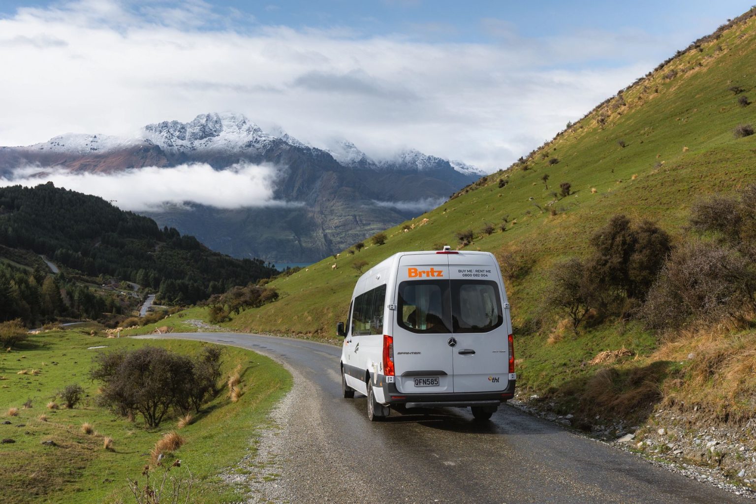 A Britz Venturer campervan at Queenstown, South Island, New Zealand