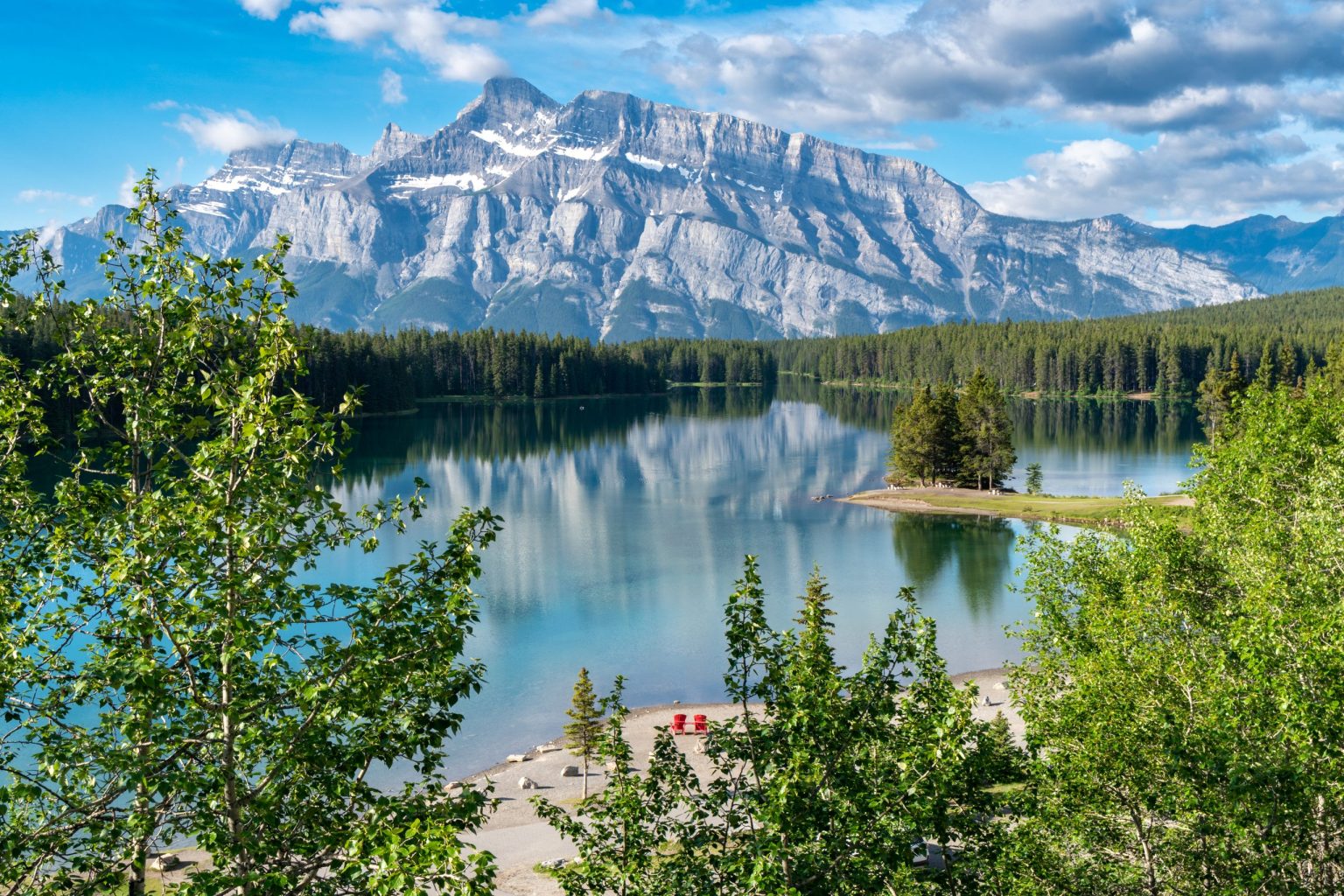 Two Jack Lake beneath Mount Rundle, Banff
