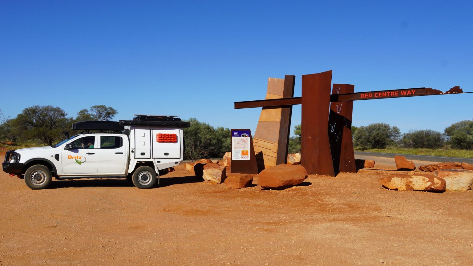 A Britz Warrior 4WD on the Red Centre Way to Uluru, Northern Territory