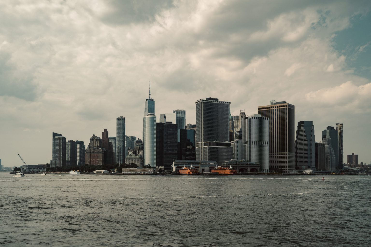 Lower Manhattan skyline from New York Harbor