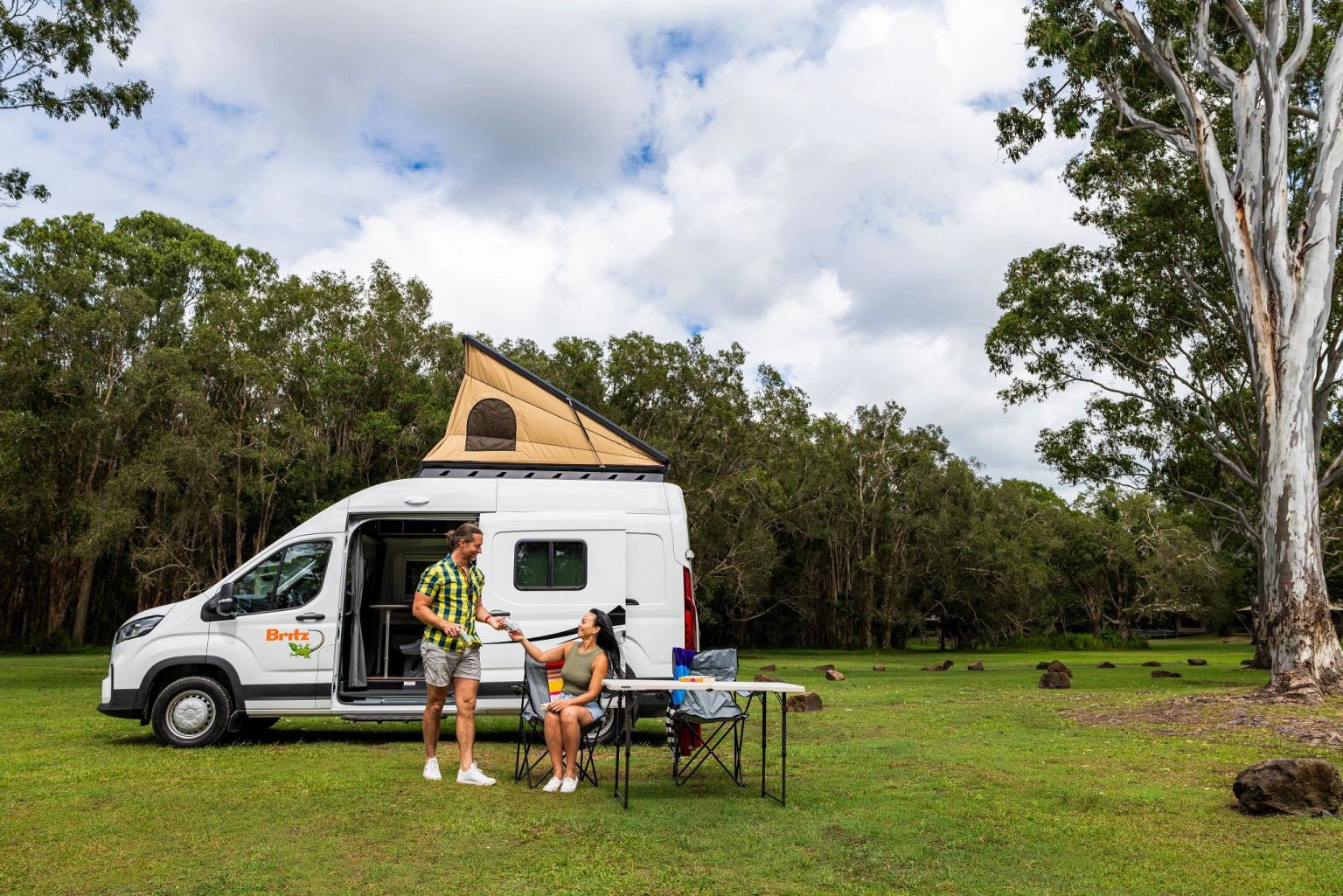 A Britz Voyager campervan at Noosa, Queensland