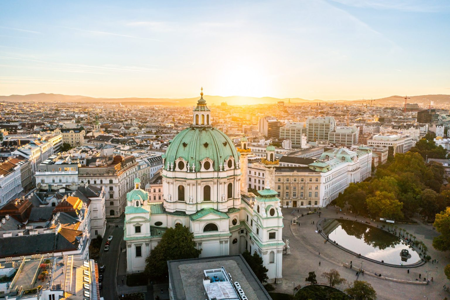 The baroque Karlskirche, Vienna