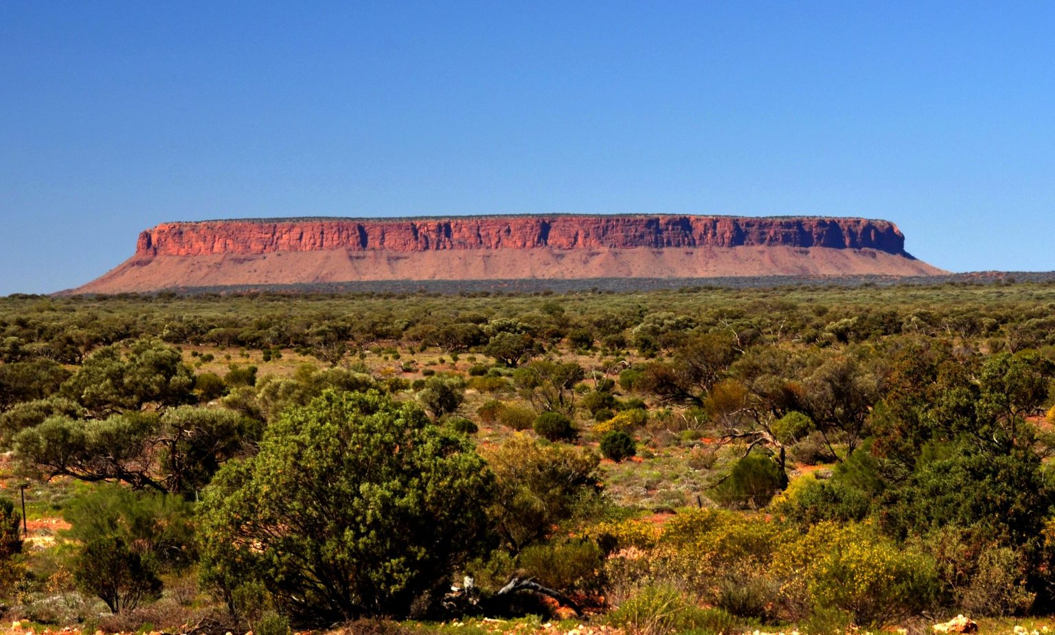 Mount Conner rising above the Central Australian outback