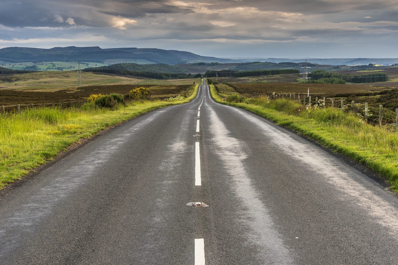 A long straight road across Northumberland
