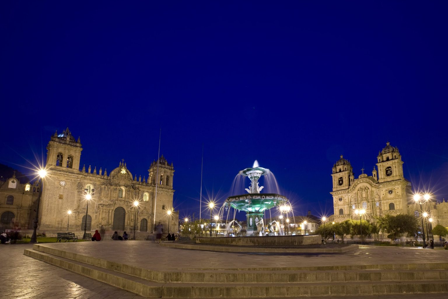 Cusco's Plaza de Armas at dusk