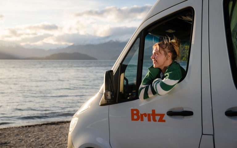 A Britz Venturer campervan at Wanaka, South Island, New Zealand