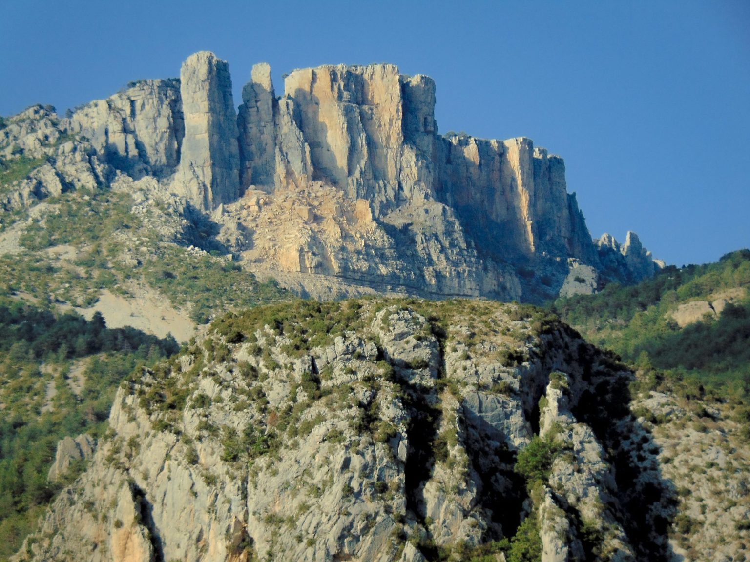 Limestone cliffs and gorges in the hills of Provence