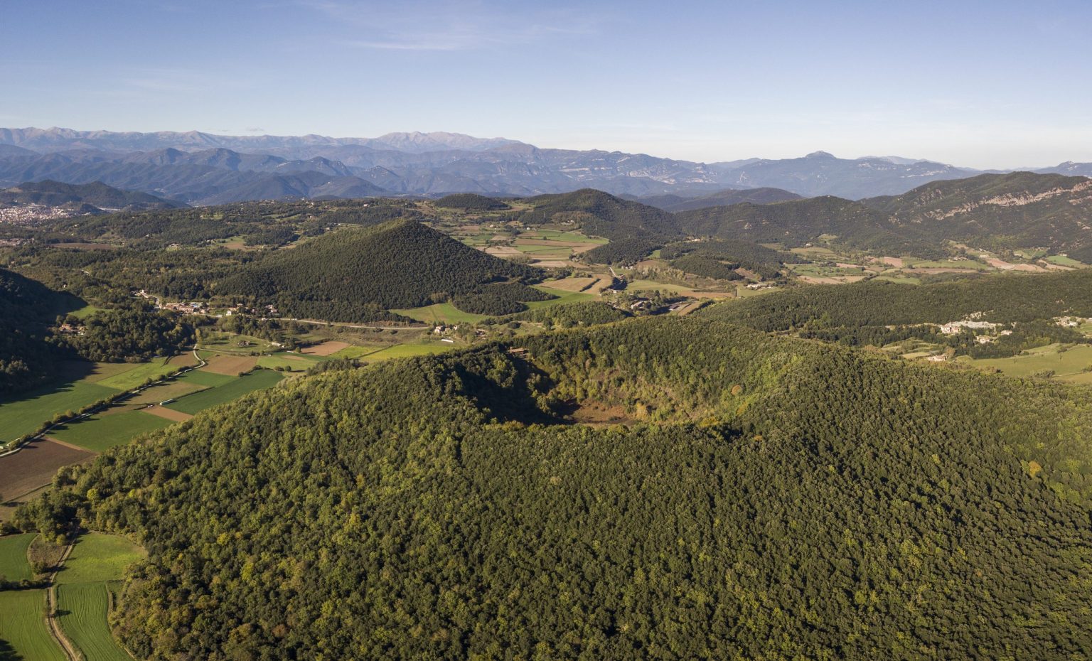 Wooded volcanic cones of the Garrotxa Volcanic Zone, Catalonia