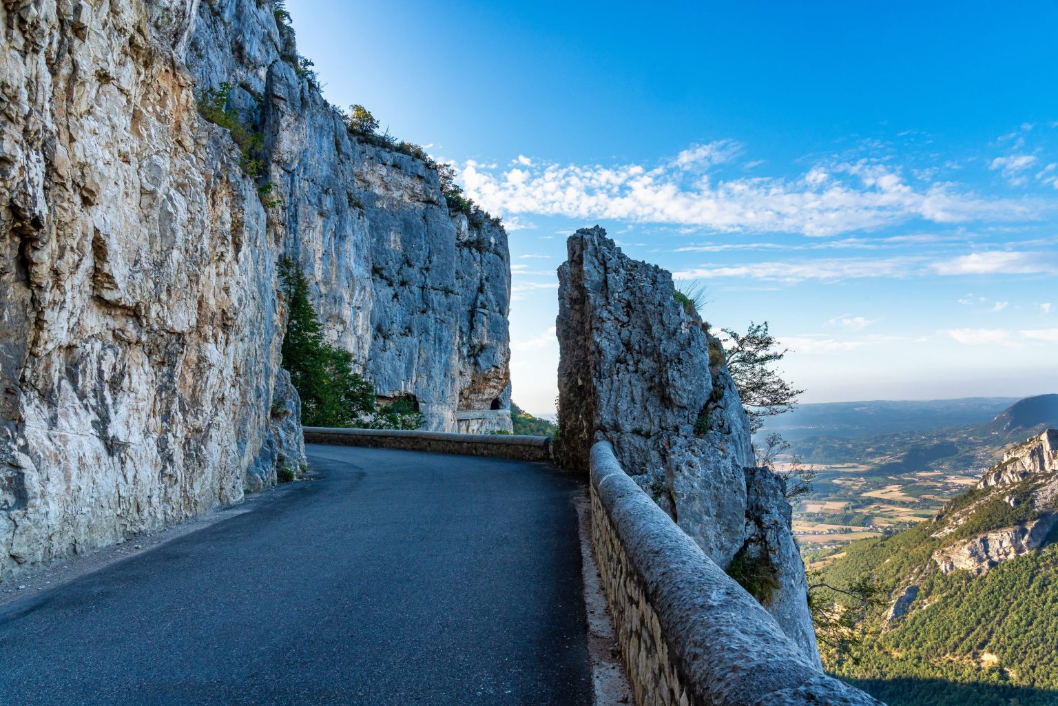 The Combe Laval balcony road cut into the cliffs of the Vercors