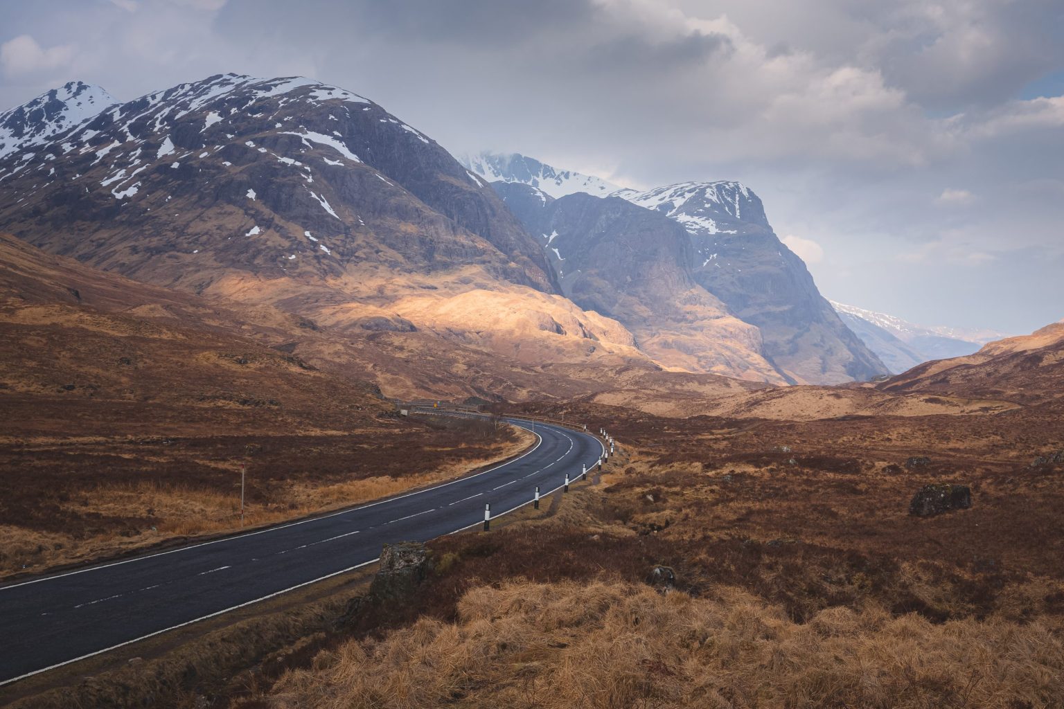 The A82 running through Glencoe, Scottish Highlands