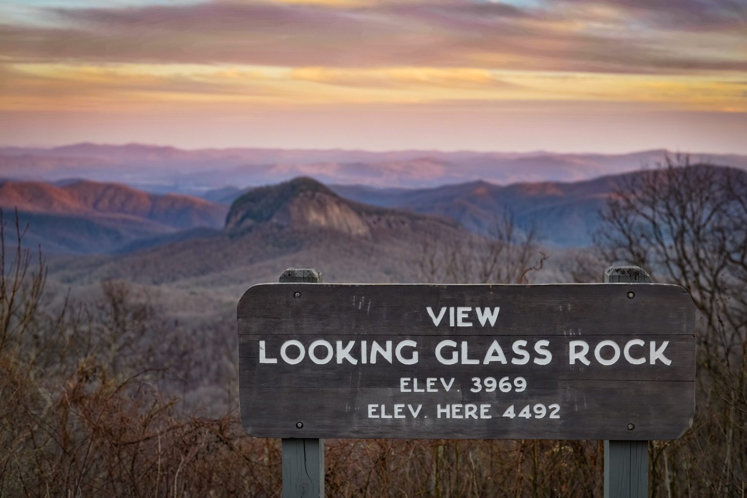 Looking Glass Rock from the Blue Ridge Parkway