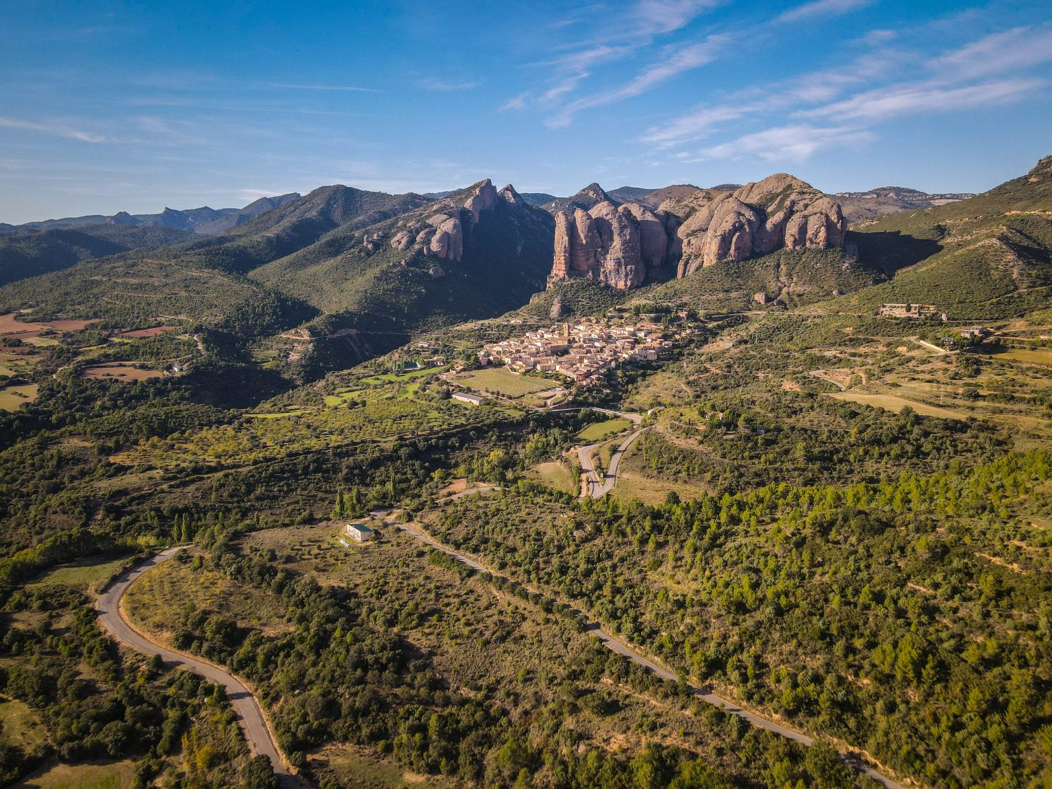The red rock towers of the Mallos de Riglos, Aragon